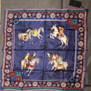 BRAND NEW SHANGHAI TANG Mongolian Horsemen Print Silk scarf